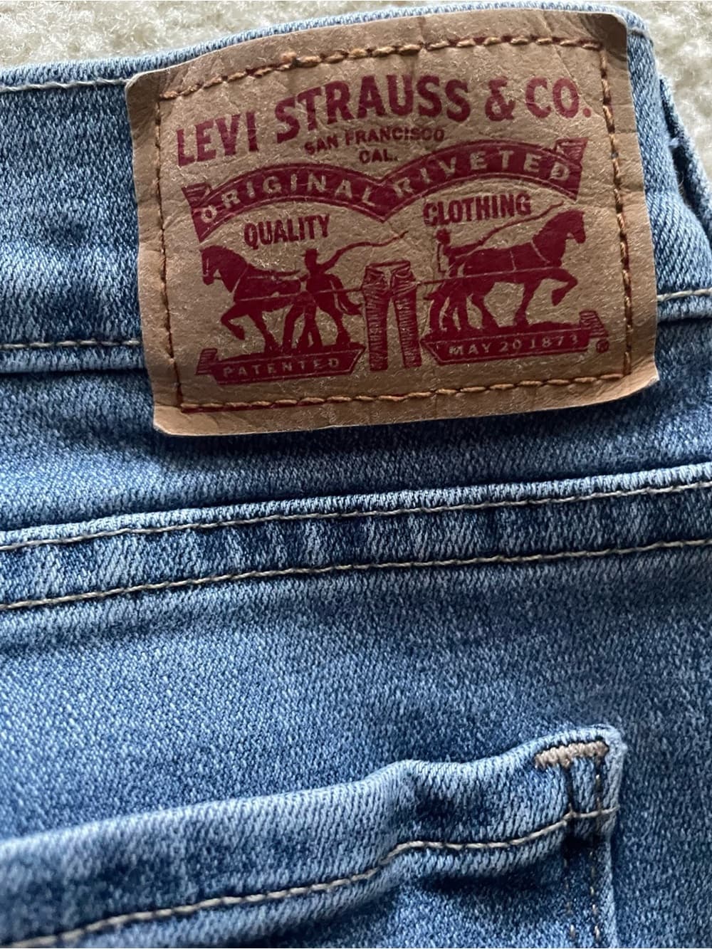 Levi's 505 Women's Straight Leg Jeans in Medium Blue Denim Size 14 - Thumbnail 10