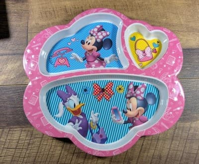 Disney Minnie Mouse Daisy Duck Divided Toddler Plate Zak Designs Pink Melamine