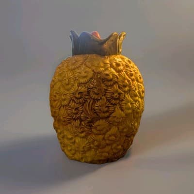Vintage Bassano Italy Ceramic Pineapple Pitcher Jug Hand Painted Majolica Style - Thumbnail 2