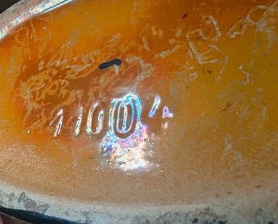 Vintage 1930s Czech Art Deco Pottery Planter Orange Black Alienware Mold 11004 - Thumbnail 5