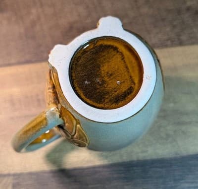 Vintage Ceramic Owl Coffee Mug Drip Glaze Earth Tone Brown 3D Embossed Boho MCM - Thumbnail 4