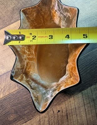 Vintage 1930s Czech Art Deco Pottery Planter Orange Black Alienware Mold 11004 - Thumbnail 8