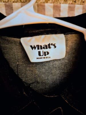 Vintage Whats Up Black Denim Jacket Shirt Shacket MADE IN USA Men's - Thumbnail 3