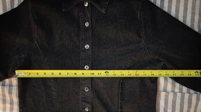 Vintage Whats Up Black Denim Jacket Shirt Shacket MADE IN USA Men's - Thumbnail 2