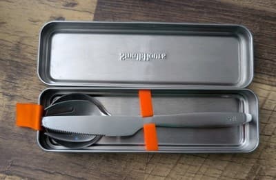 Small:Hours Portable Travel Cutlery Set - Stainless Steel Spoon Fork Knife Case - Thumbnail 2