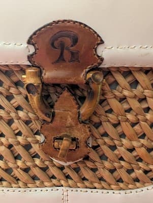 ​Vtg Rozwadowski Rio Handmade Woven Straw Leather Bamboo Purse Crossbody Bag - Thumbnail 6