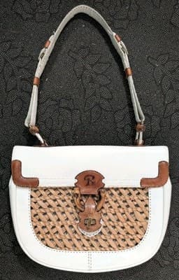 ​Vtg Rozwadowski Rio Handmade Woven Straw Leather Bamboo Purse Crossbody Bag - Thumbnail 3