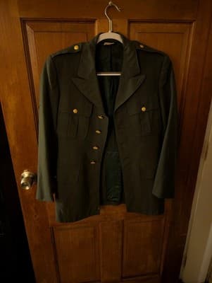 Vintage US Army Service Uniform Dress Jacket Coat - 36 Regular - Army Green 44 - Thumbnail 2