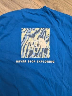 The North Face Circular Design Graphic T-Shirt Mens XL Blue Never Stop Exploring - Thumbnail 6