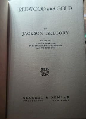 VINTAGE 1929 HARDCOVER WESTERN FICTION"REDWOOD AND GOLD" by Jackson Gregory - Thumbnail 4