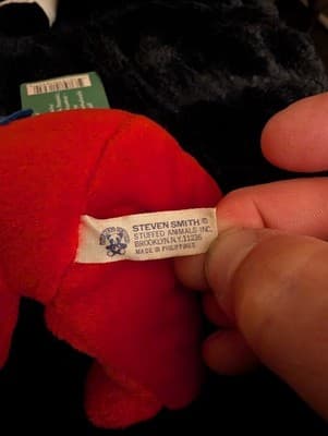 Vintage 1998 Grateful Dead Liquid Blue Plush Bear BERTHA Red Blue Collar Tagged - Thumbnail 4
