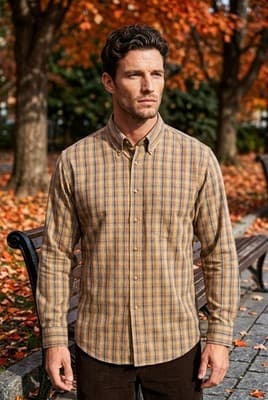 Vintage 1970s Sero Shirtmakers Plaid Button Down - L - Ivy League TD Sherman NY - Thumbnail 5