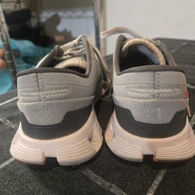 On Running Cloud X Womens 6.5 White Orange Grey Lightweight Cushioned Comfort - Thumbnail 8