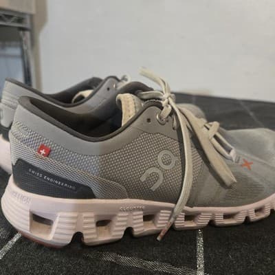 On Running Cloud X Womens 6.5 White Orange Grey Lightweight Cushioned Comfort - Thumbnail 5