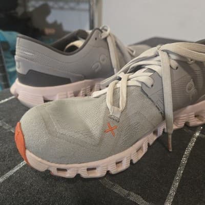 On Running Cloud X Womens 6.5 White Orange Grey Lightweight Cushioned Comfort - Thumbnail 6