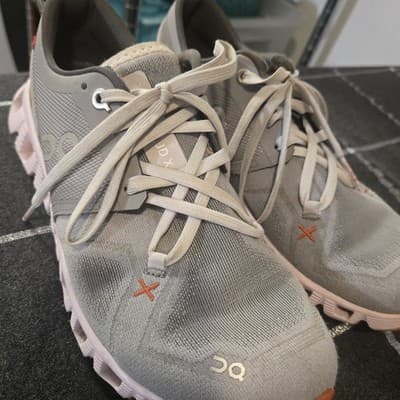 On Running Cloud X Womens 6.5 White Orange Grey Lightweight Cushioned Comfort - Thumbnail 10