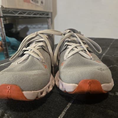 On Running Cloud X Womens 6.5 White Orange Grey Lightweight Cushioned Comfort - Thumbnail 7