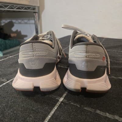 On Running Cloud X Womens 6.5 White Orange Grey Lightweight Cushioned Comfort - Thumbnail 2