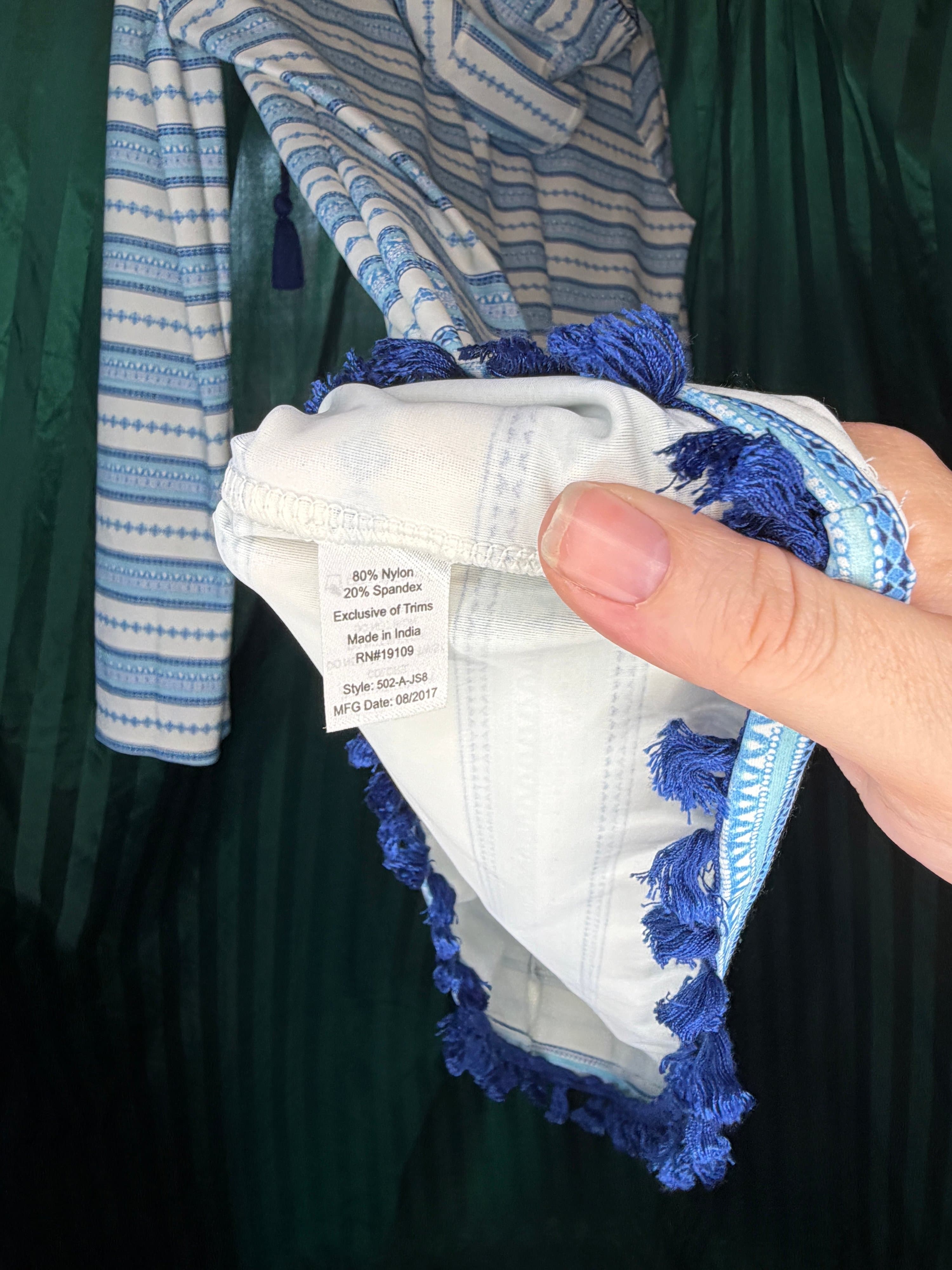 Cabana Life UPF 50+ Sun Protective Tunic - Blue & White (Style 502-A-JSB) - Thumbnail 3