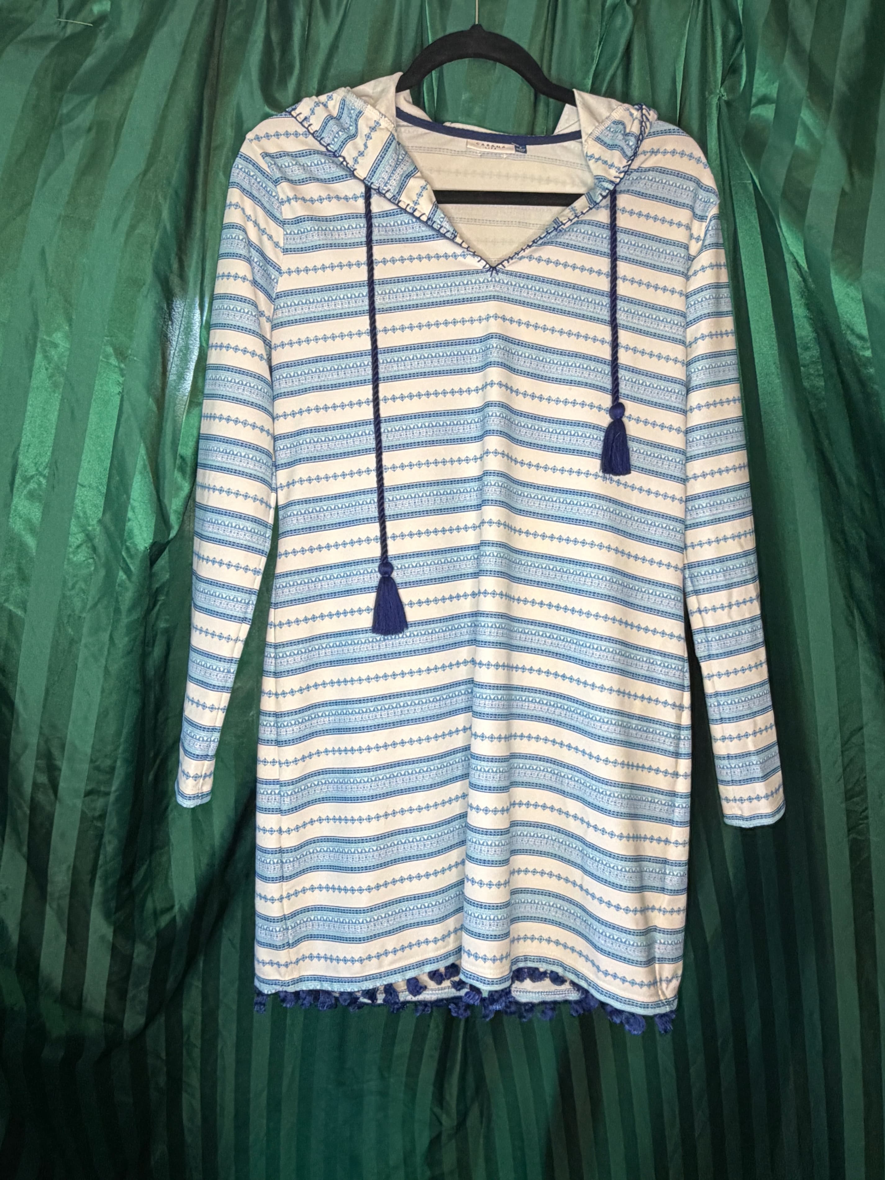 Cabana Life UPF 50+ Sun Protective Tunic - Blue & White (Style 502-A-JSB)