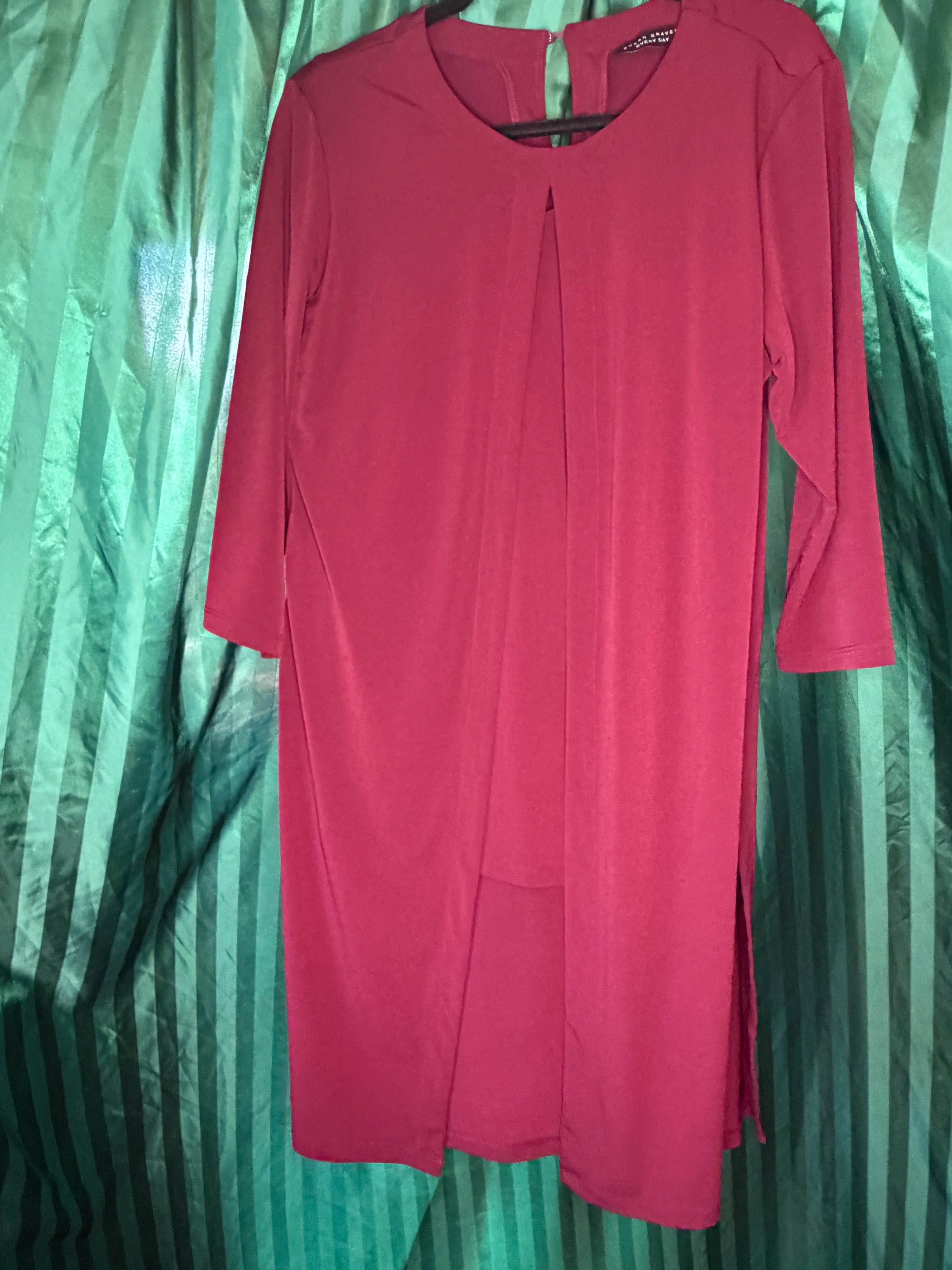 Susan Graver Every Day Liquid Knit Burgundy Top - Versatile & Easy-Care - Thumbnail 2