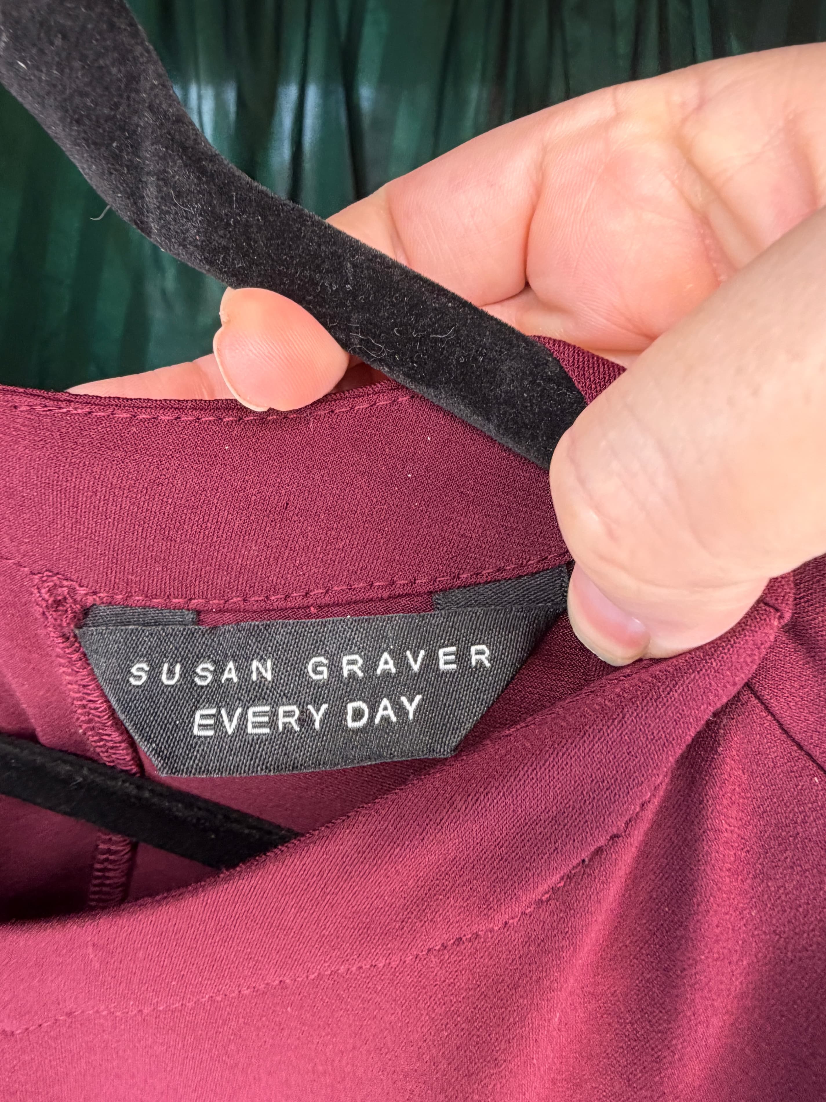 Susan Graver Every Day Liquid Knit Burgundy Top - Versatile & Easy-Care