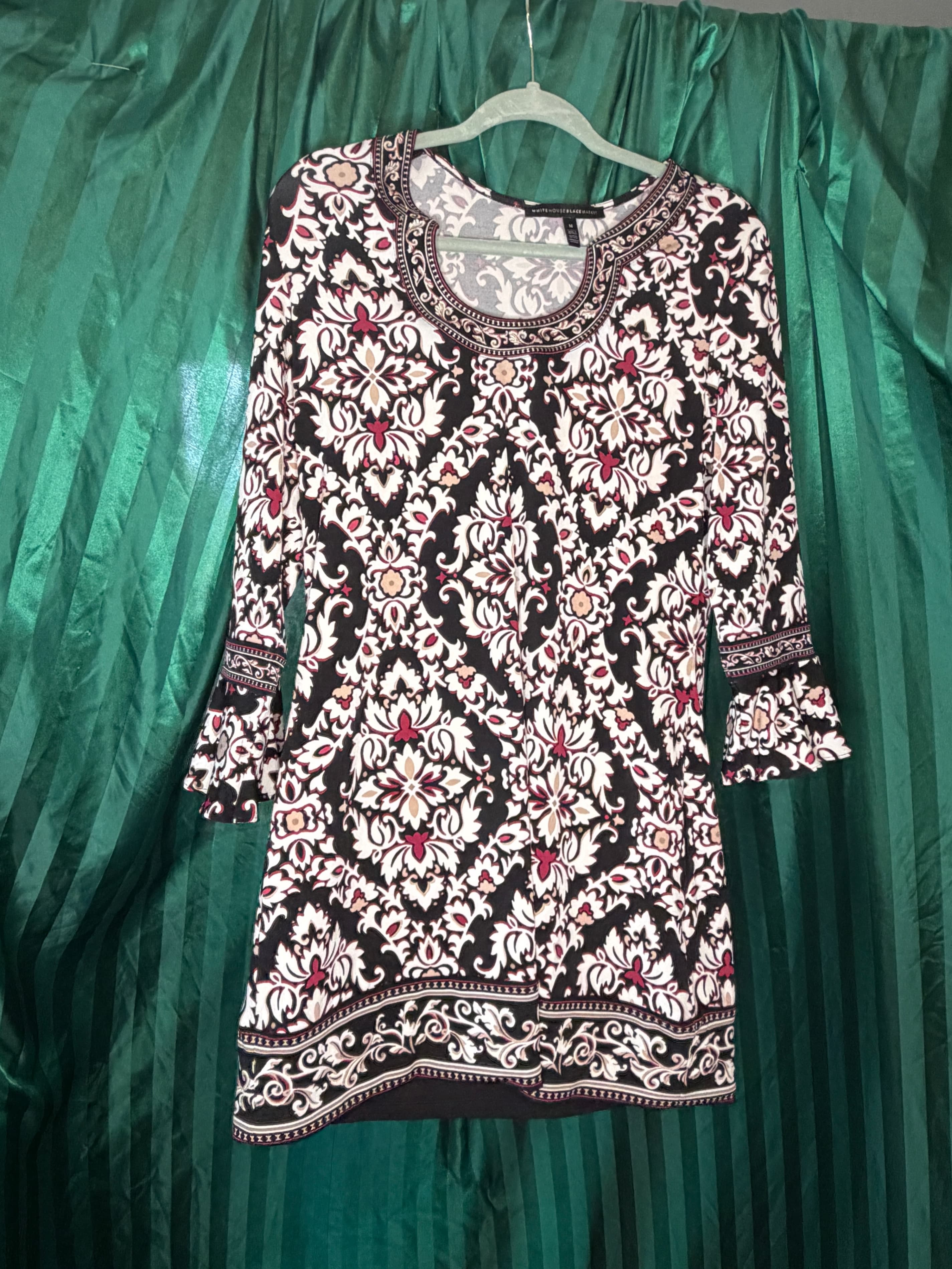 White House Black Market Patterned Blouse Size M - Thumbnail 2
