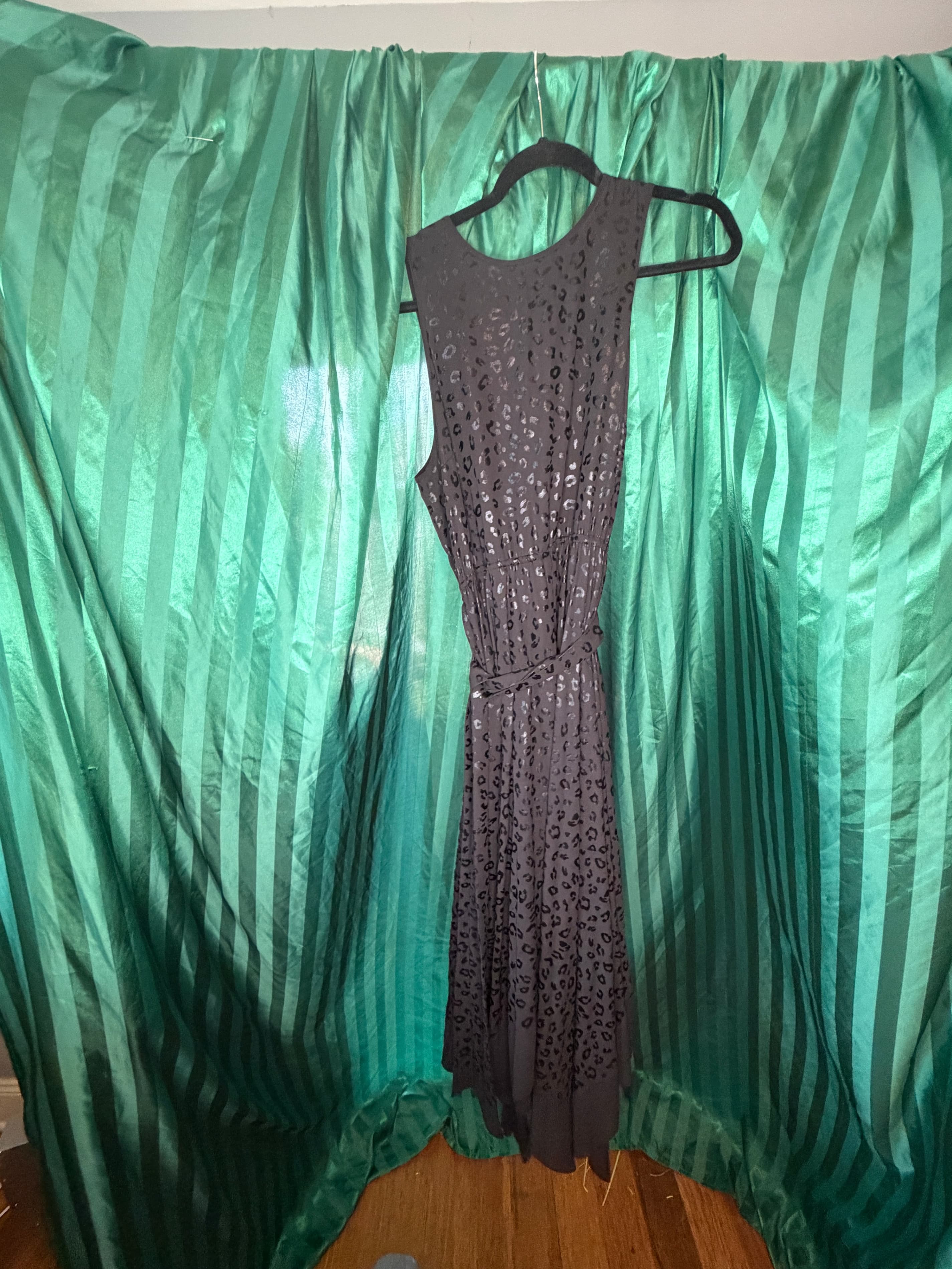 Michael Kors Leopard Print Sleeveless Dress with Metallic Accents — Size Large - Thumbnail 3