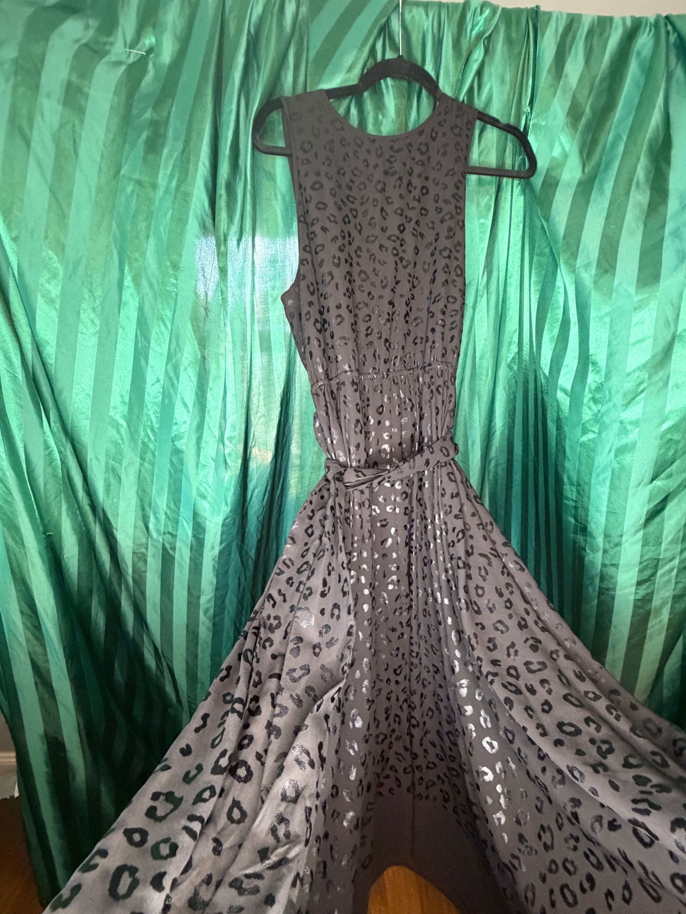 Michael Kors Leopard Print Sleeveless Dress with Metallic Accents — Size Large - Thumbnail 2