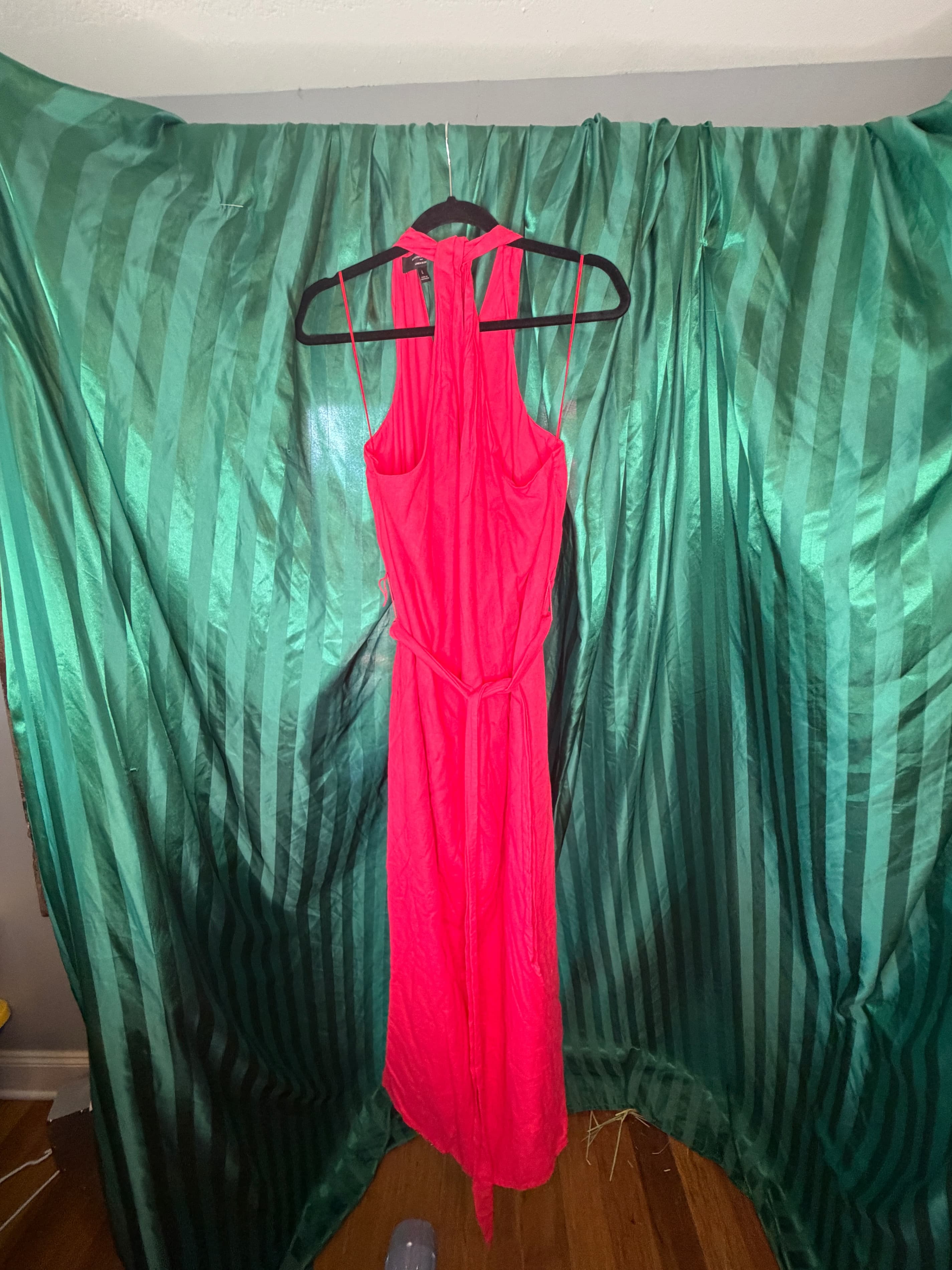 Banana Republic Red Halter Midi Dress Size L - Thumbnail 5