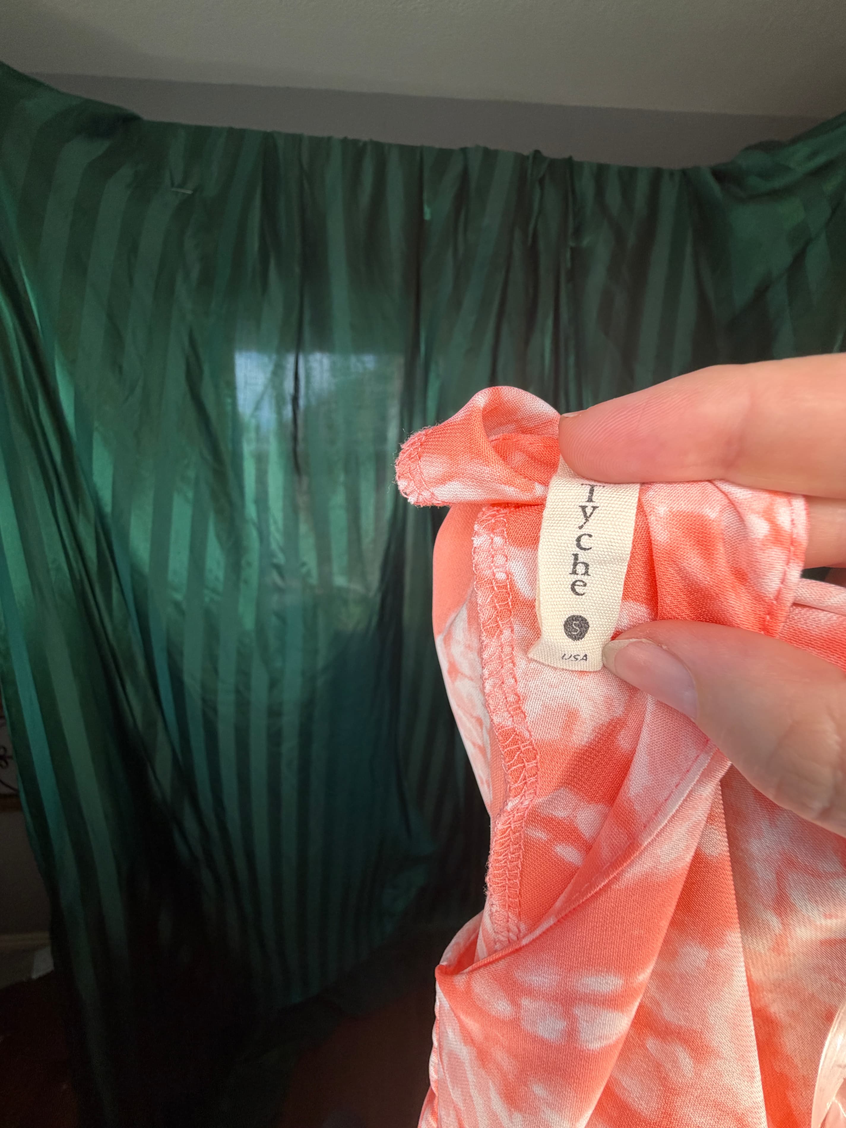 Tyche Orange Tie-Dye One-Shoulder Maxi Dress (Sz: Small) - Thumbnail 4