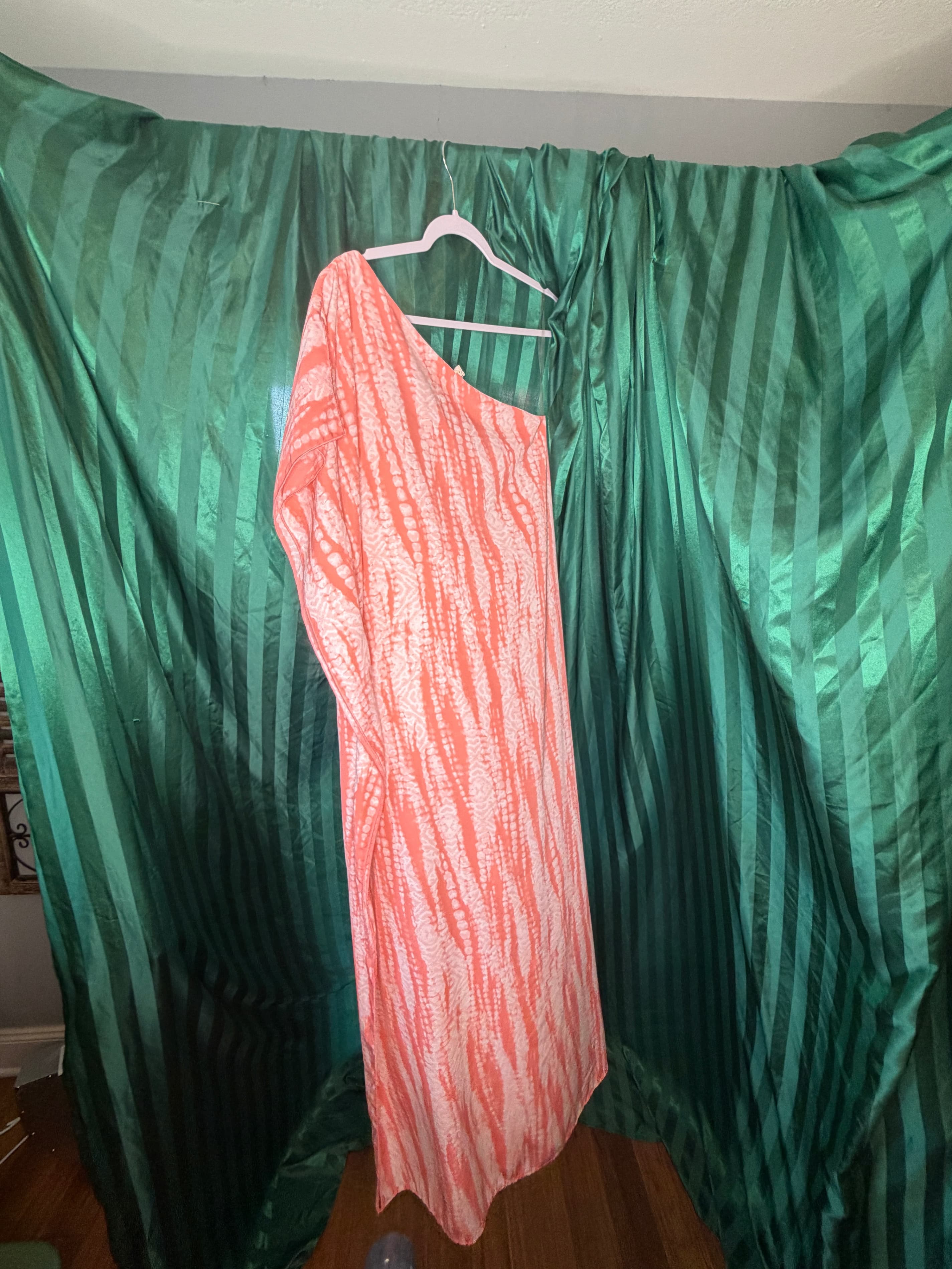 Tyche Orange Tie-Dye One-Shoulder Maxi Dress (Sz: Small) - Thumbnail 3