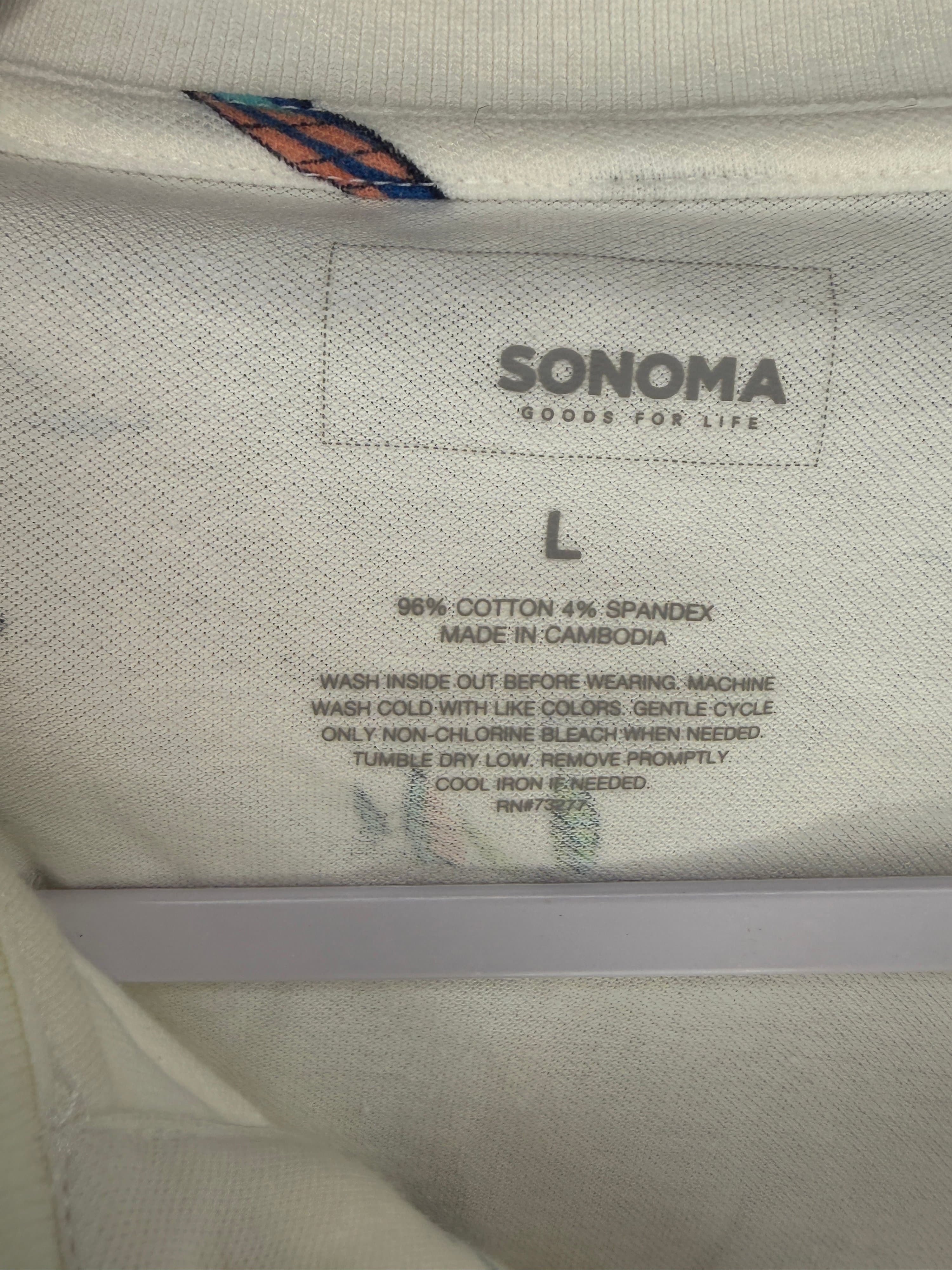 Sonoma Men's Polo Shirt Large Nautical Print - Thumbnail 3