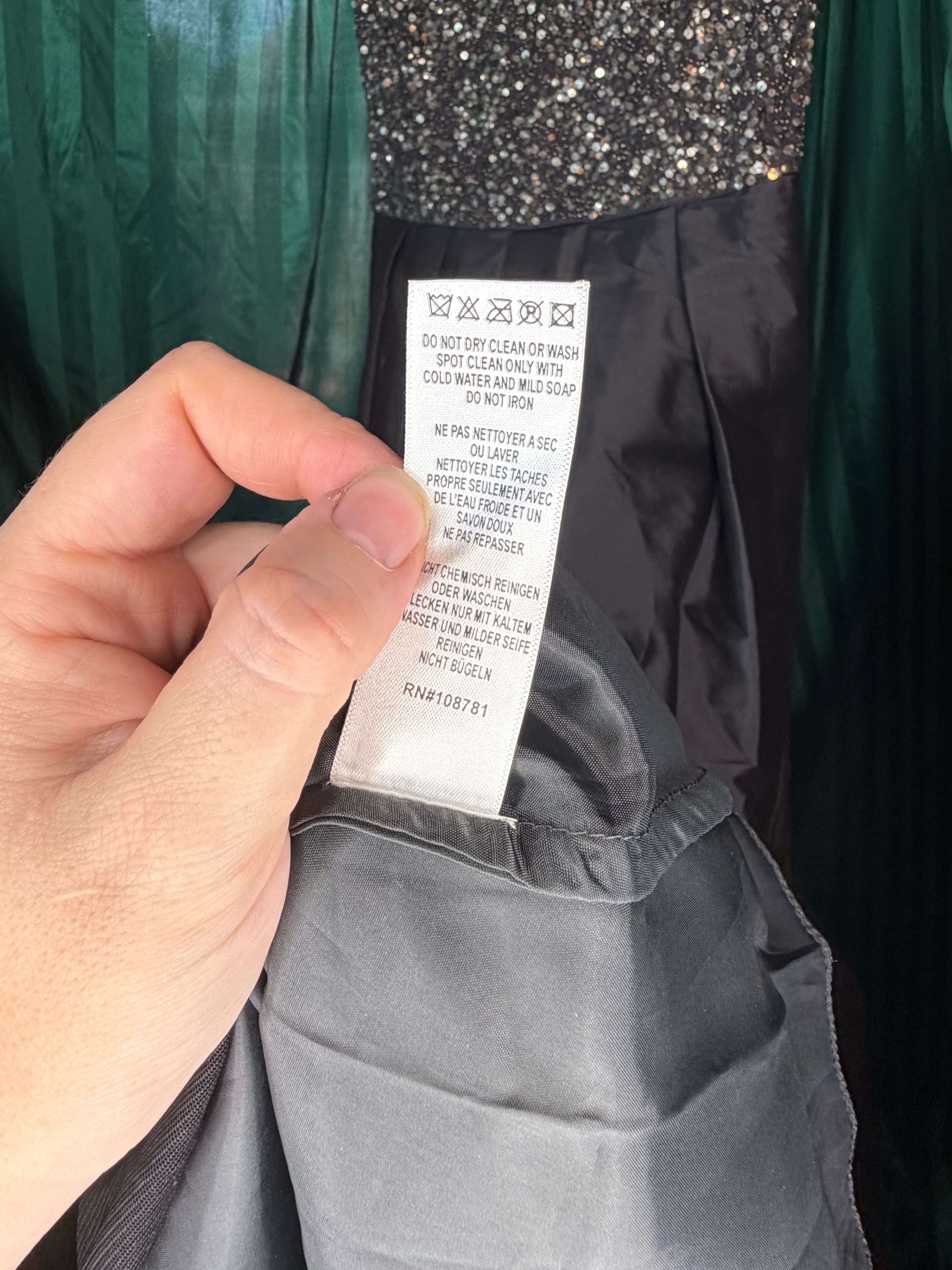 VINTAGE Aidan Mattox (Size 10) Elegant Sequin Evening Gown with Satin Skirt - Thumbnail 7