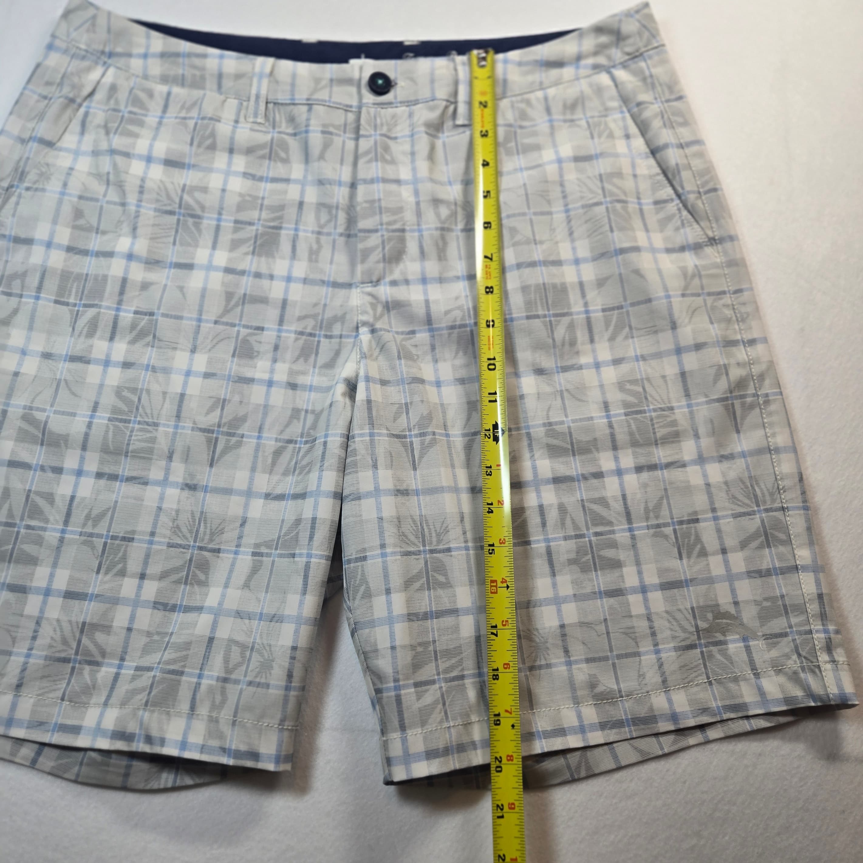 Tommy Bahama Plaid Shorts with Palm Print Size 35 - Thumbnail 4