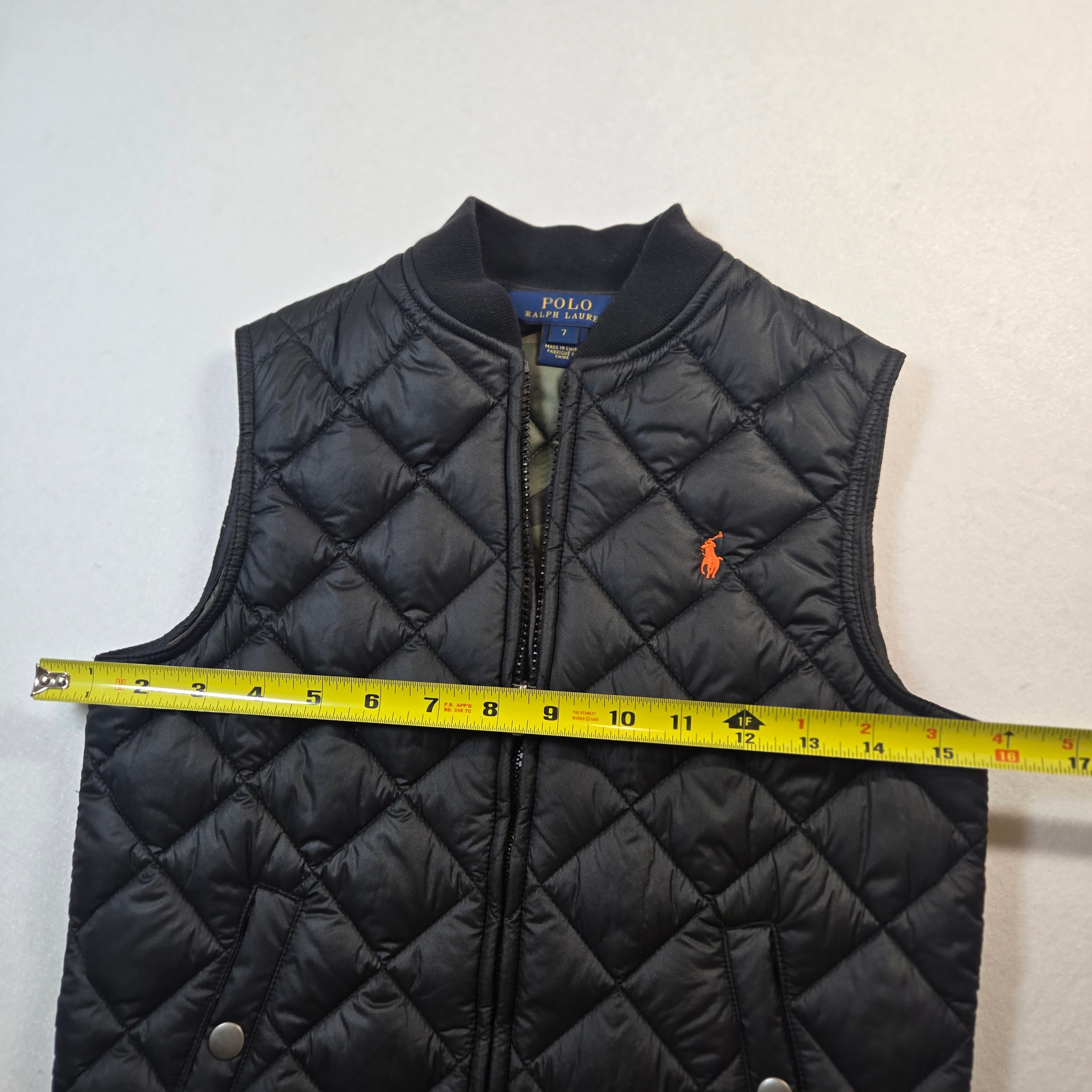 Boys Polo Ralph Lauren Quilted Vest Black Size 7 - Thumbnail 3