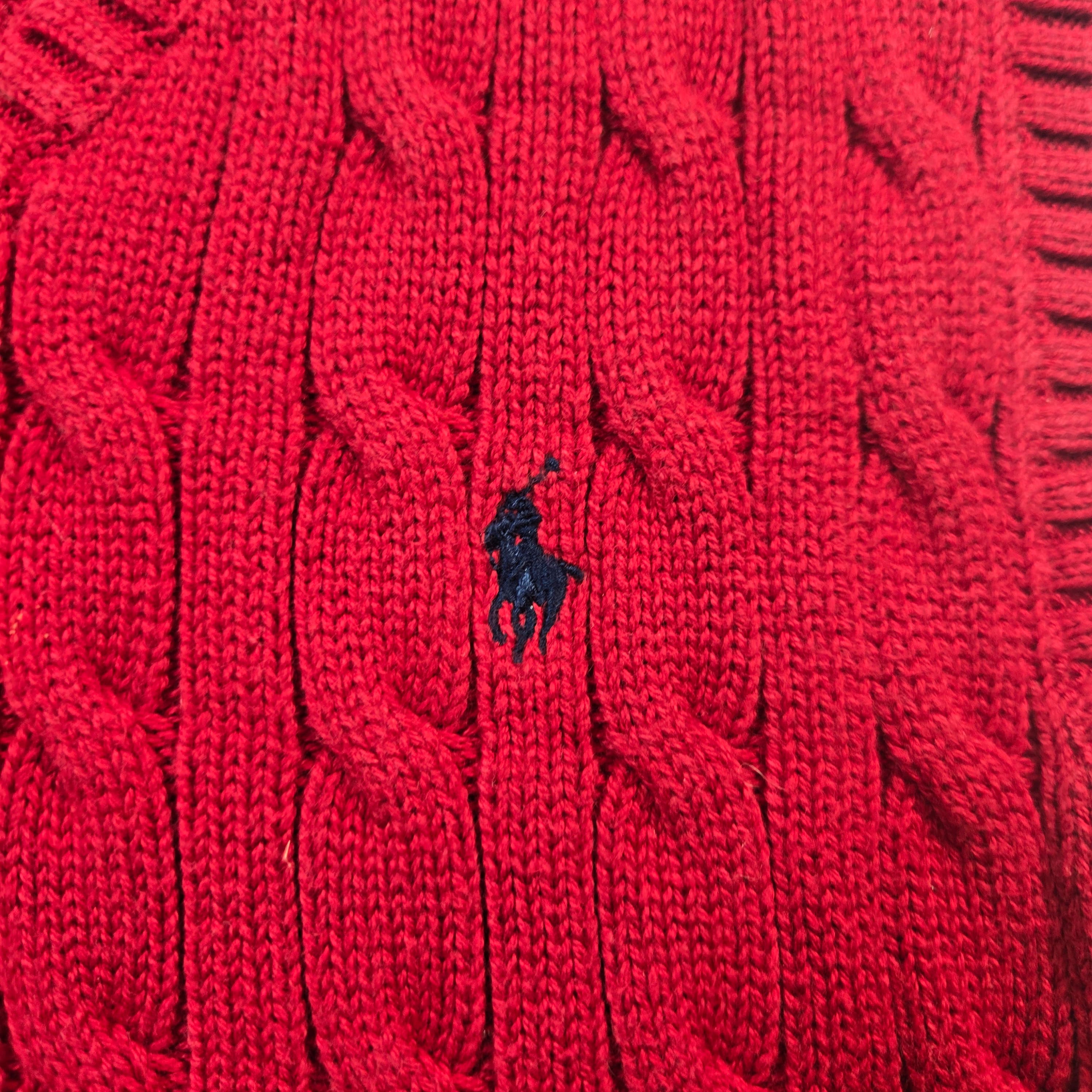 Boys Polo Ralph Lauren Red Cable Knit Sweater Vest Size 7 - Thumbnail 7