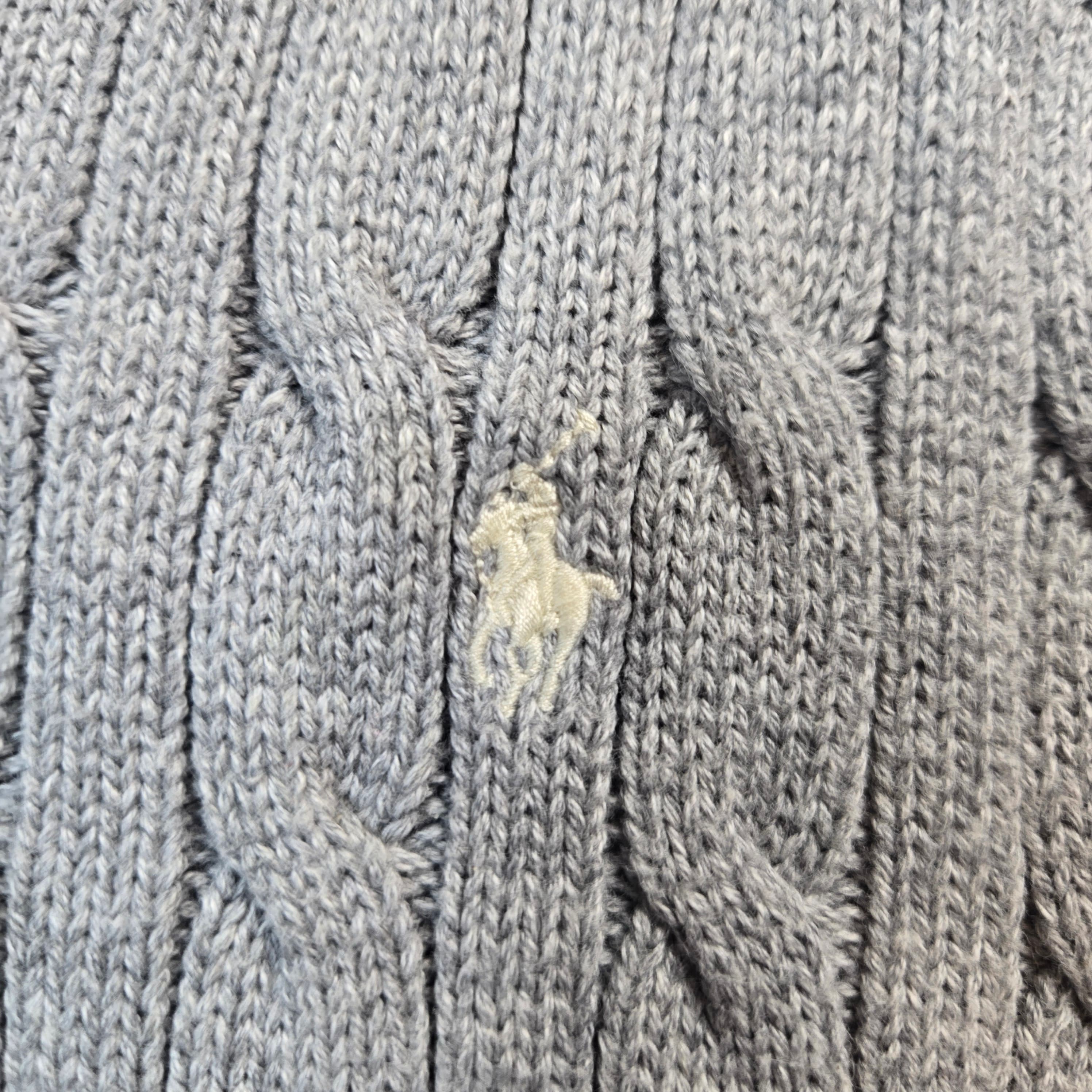 Boys Polo Ralph Lauren Cable Knit Sweater Vest Grey Size 7 - Thumbnail 5