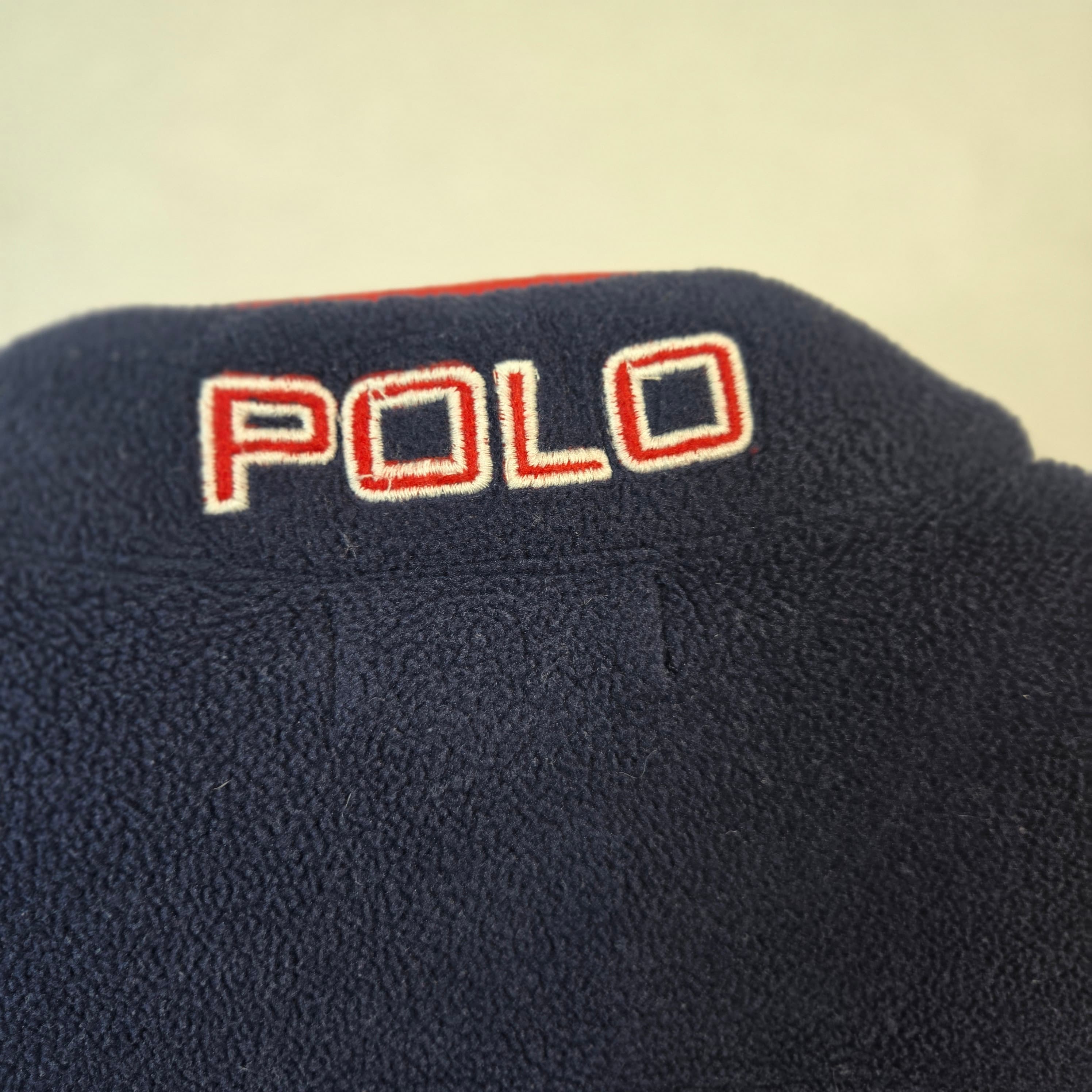Boys Polo Ralph Lauren Fleece Vest Navy Red Trim Size 6 - Thumbnail 2