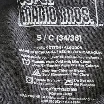 Super Mario Bros TShirt Men's Small Here We Go Graphic Short Sleeve Black NEW - Thumbnail 8