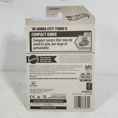 2026 Hot Wheels ‘85 Honda City Turbo II Compact Kings Black Car 1/64 Toy NEW - Thumbnail 5