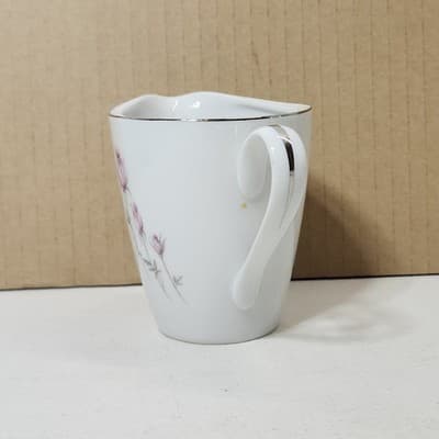 Rose China 2204 Creamer White With Silver Trim Japan 3.5" - Thumbnail 3