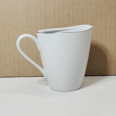 Rose China 2204 Creamer White With Silver Trim Japan 3.5" - Thumbnail 5