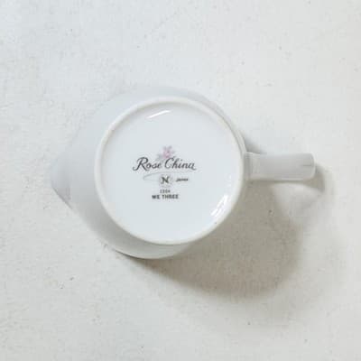 Rose China 2204 Creamer White With Silver Trim Japan 3.5" - Thumbnail 9