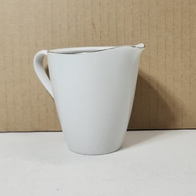 Rose China 2204 Creamer White With Silver Trim Japan 3.5" - Thumbnail 6