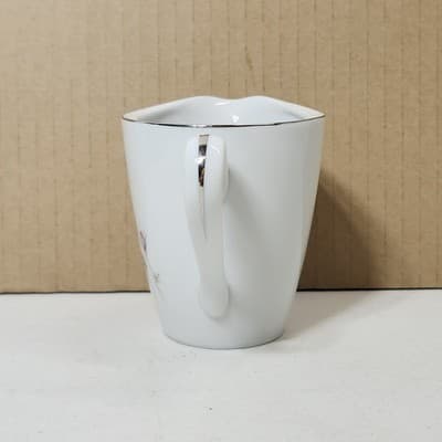 Rose China 2204 Creamer White With Silver Trim Japan 3.5" - Thumbnail 4