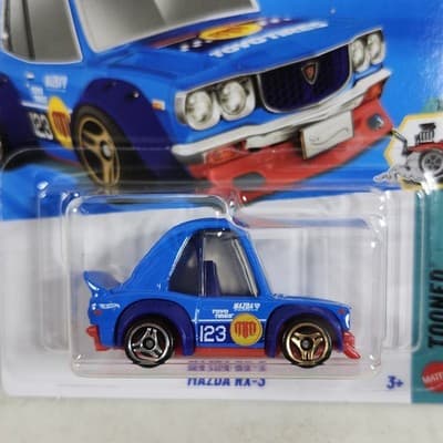 2026 Hot Wheels Mazda RX-3 Tooned Blue Car 1/64 Toy Vehicle NEW - Thumbnail 2