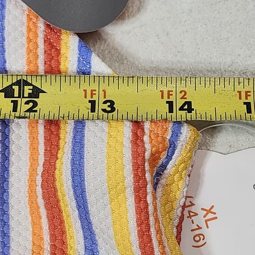 Wonder Nation Girls Bikini Top Size XL Colorful Stripes Padded Top Only NEW - Thumbnail 2