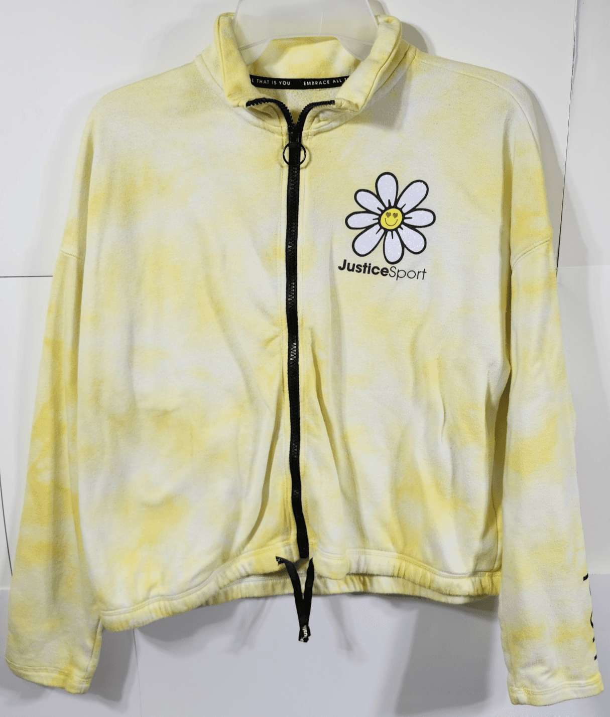 Justice Girls Full Zip Sweatshirt Size Large Yellow Sunflower - Thumbnail 5