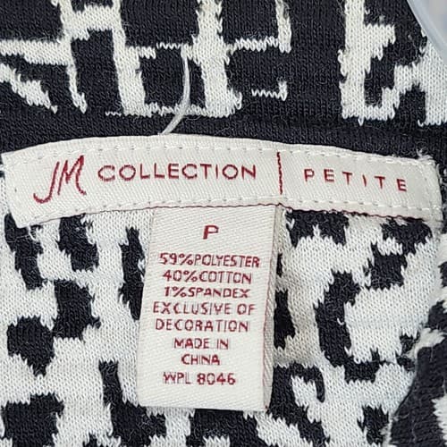 JM Collection Women's Jacket Size XS Black White Geometric Print - Thumbnail 7
